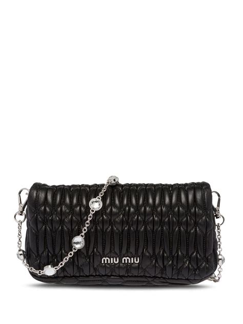 Miu Crystal nappa leather and crystal mini